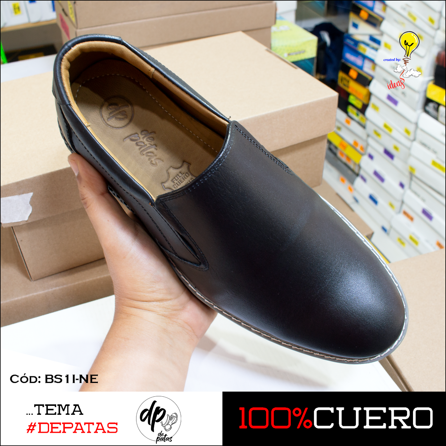 Mocasín casual (BS1I-NE) horma exacta