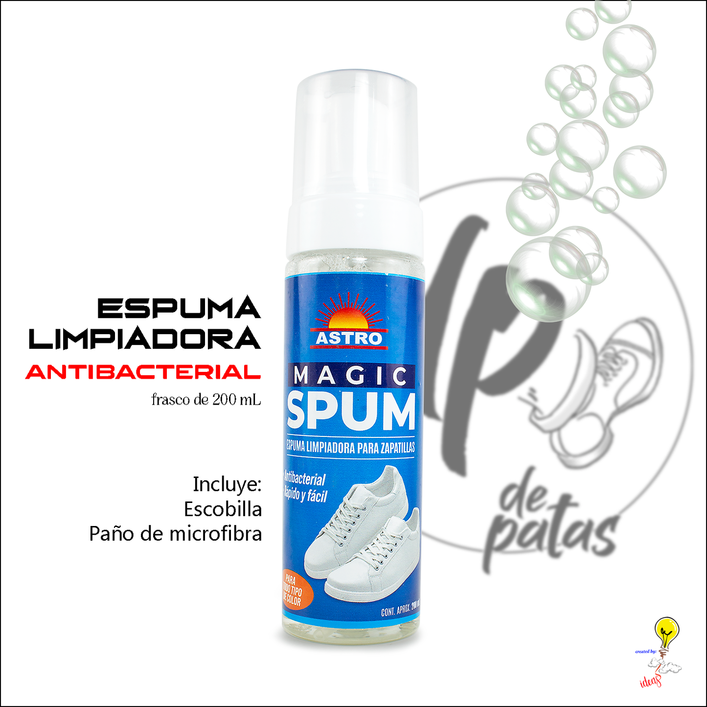 Espuma limpiadora antibacterial de calzado (MAGIC SPUM)