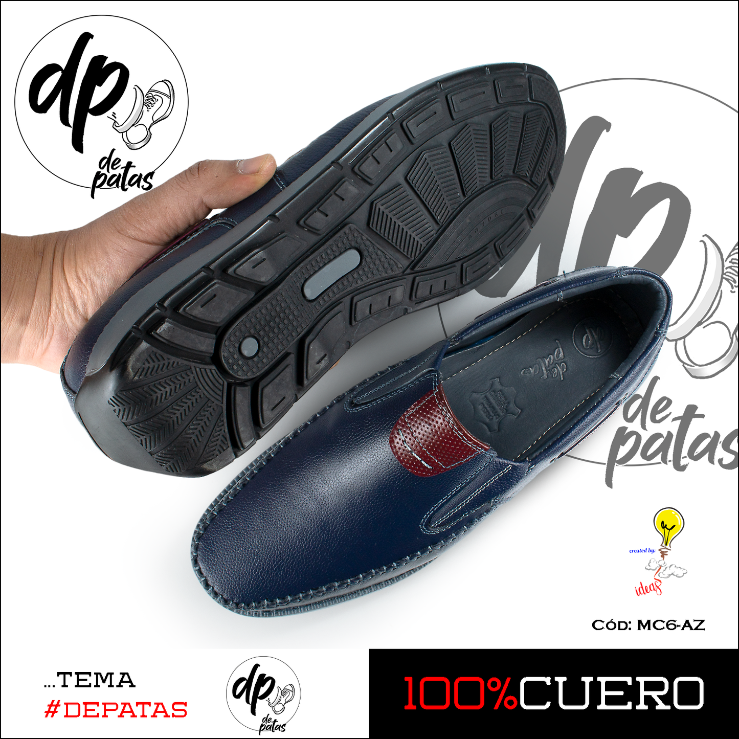 Mocasín casual (MC6-AZ) horma grande