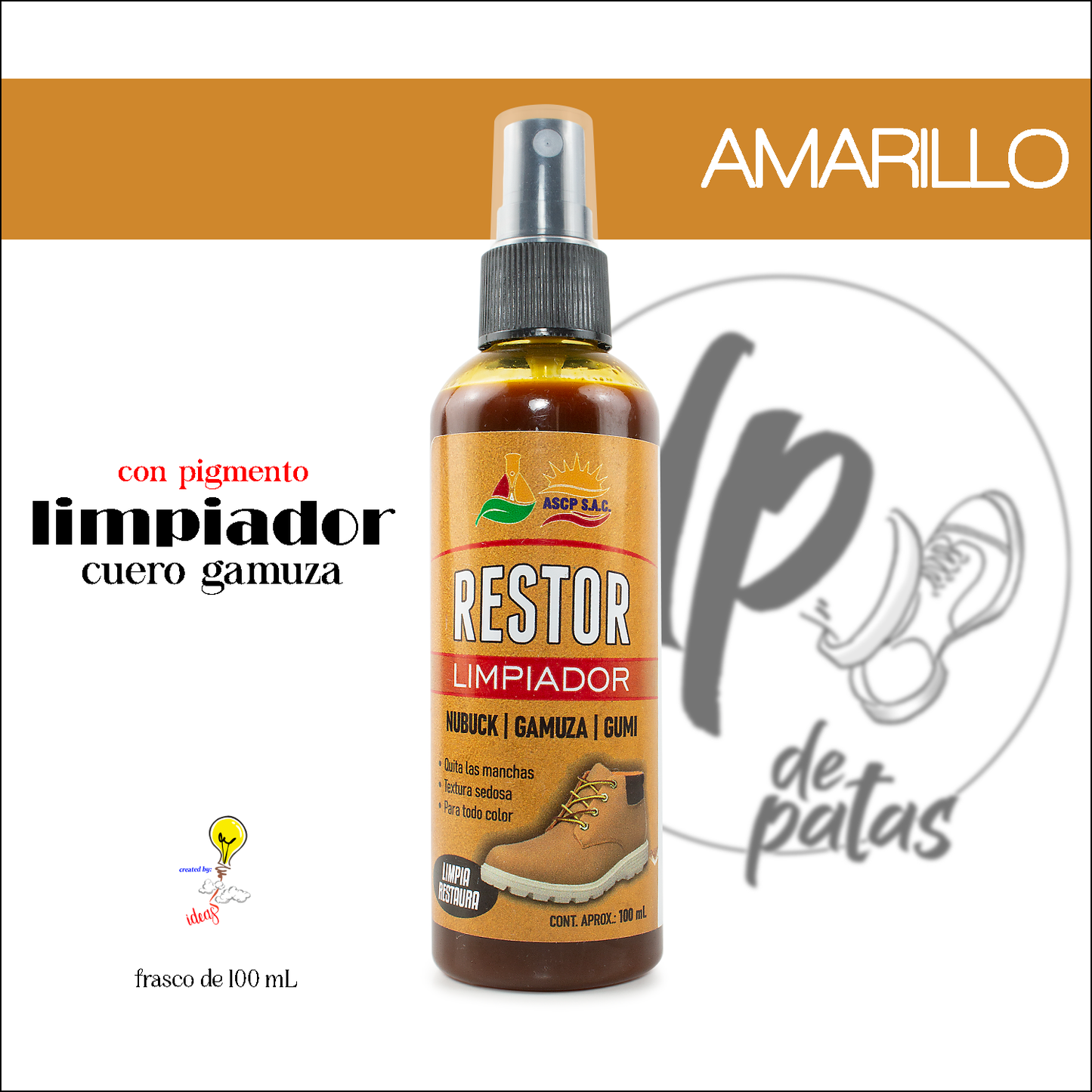 Limpiador de cuero gamuza (RESTOR-AMARILLO)