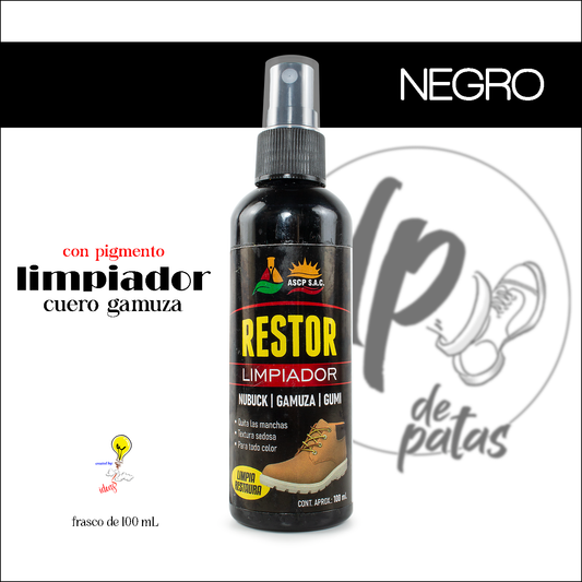 Limpiador de cuero gamuza (RESTOR-NEGRO)